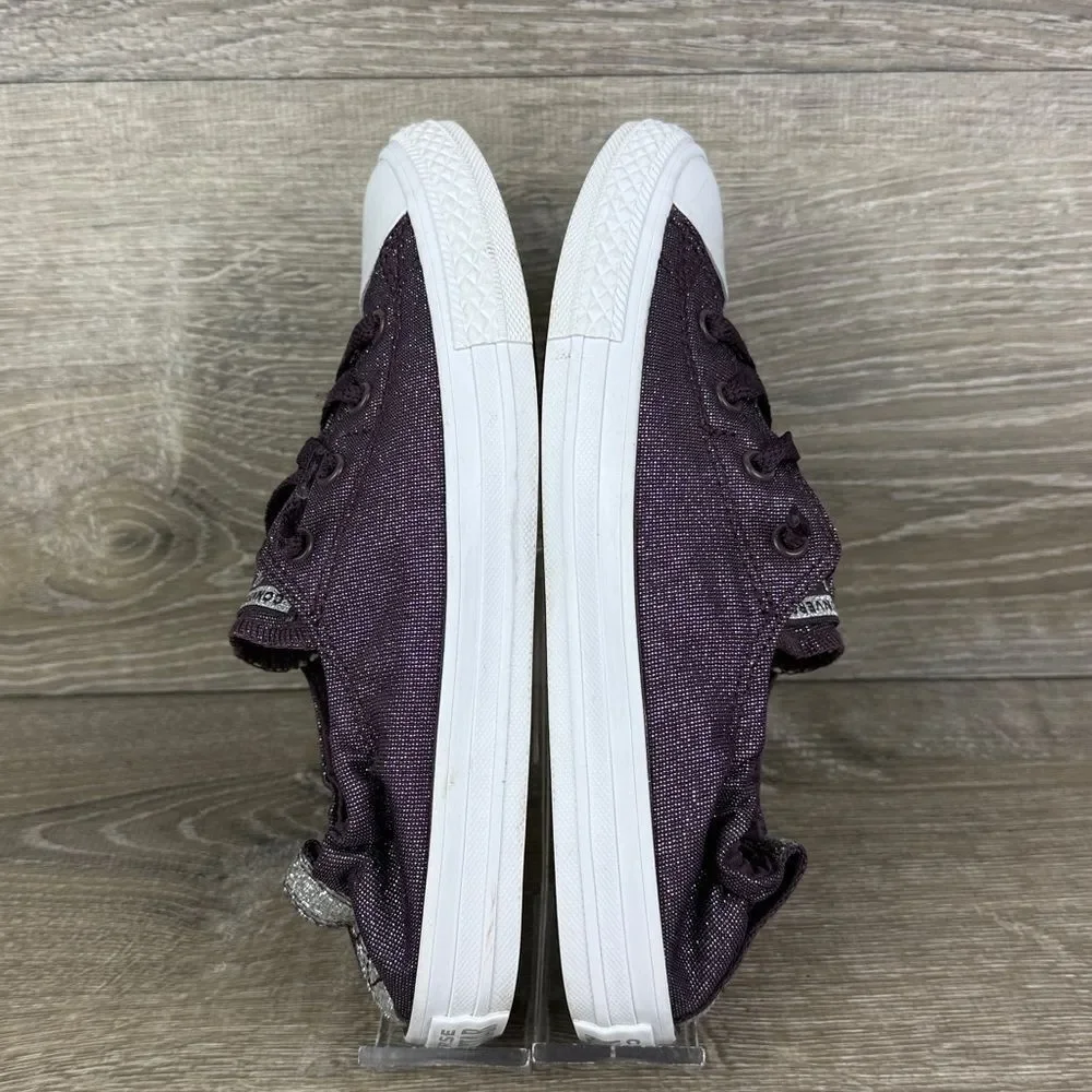 Converse CT All-Star Shoreline Big Girl Sz 5 Purple Shimmer Slip On Sneakers